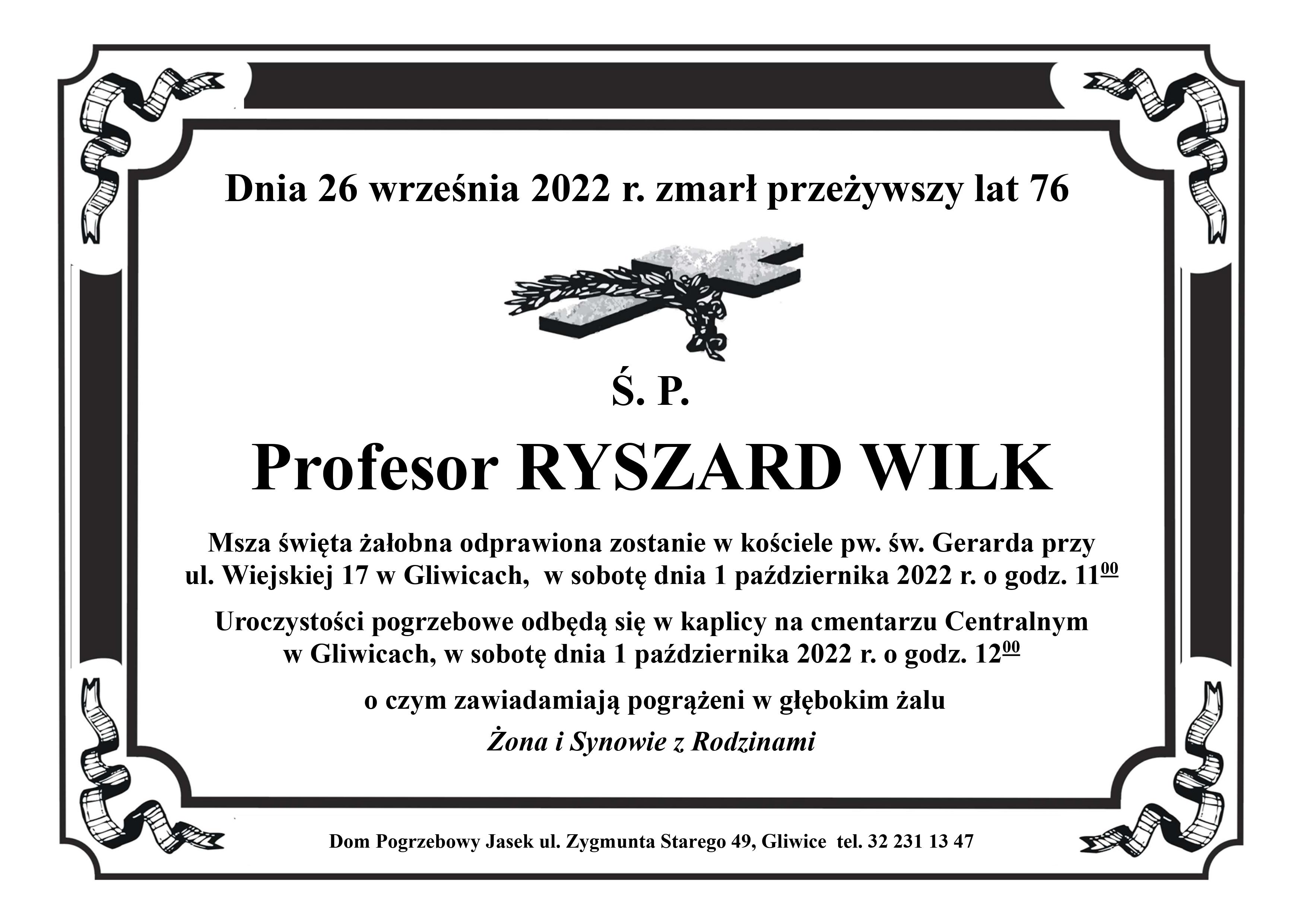 Prof. Ryszard Wilk klepsydra